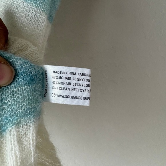 Solid & Striped Zola Tank Sweater Vest Cream‎ Blue Stripe Mohair Blend XS - Picture 7 of 8